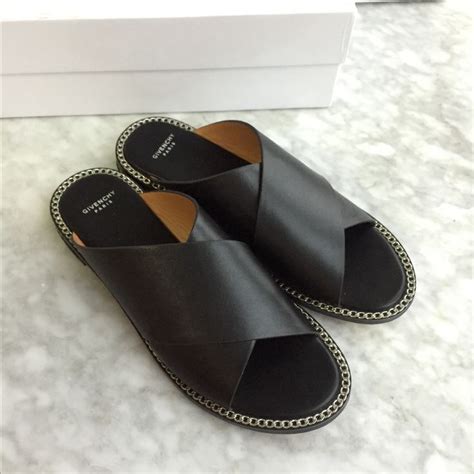 givenchy black chain slipper